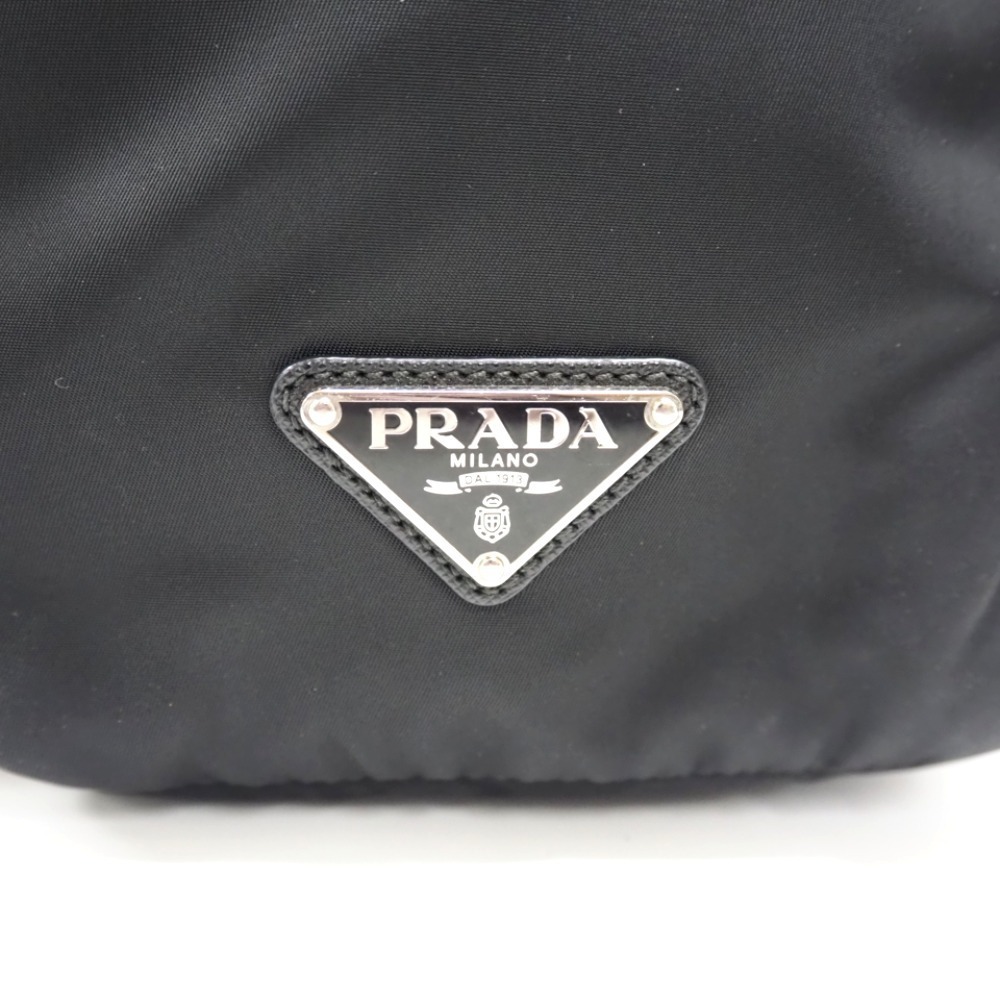 Prada Triangle Logo Backpack Daypack Black Nylon - image 5